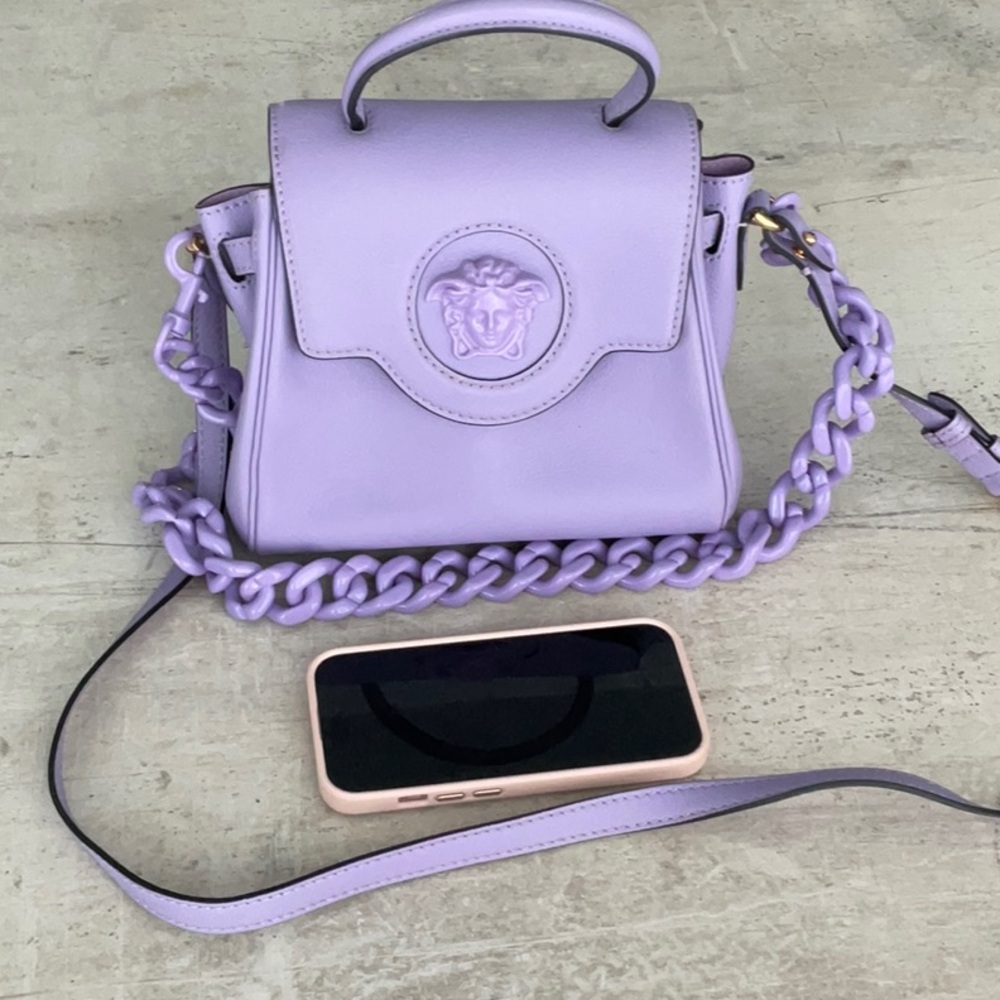 Versace Purple Mini Bag with Chain Strap